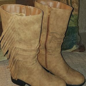 Faded Glory Brown Suede Boots Girls Size 1